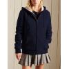 imageYeokou Womens Casual Full Zip Up Sherpa Lined Hoodie Sweatshirt Jacket CoatDarkblue