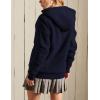 imageYeokou Womens Casual Full Zip Up Sherpa Lined Hoodie Sweatshirt Jacket CoatDarkblue
