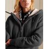imageYeokou Womens Casual Full Zip Up Sherpa Lined Hoodie Sweatshirt Jacket CoatDarkgrey