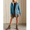 imageYeokou Womens Casual Full Zip Up Sherpa Lined Hoodie Sweatshirt Jacket CoatDustyblue