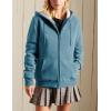 imageYeokou Womens Casual Full Zip Up Sherpa Lined Hoodie Sweatshirt Jacket CoatDustyblue