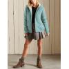 imageYeokou Womens Casual Full Zip Up Sherpa Lined Hoodie Sweatshirt Jacket CoatGreen