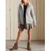 imageYeokou Womens Casual Full Zip Up Sherpa Lined Hoodie Sweatshirt Jacket CoatLightgrey