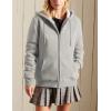 imageYeokou Womens Casual Full Zip Up Sherpa Lined Hoodie Sweatshirt Jacket CoatLightgrey