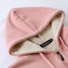 imageYeokou Womens Casual Full Zip Up Sherpa Lined Hoodie Sweatshirt Jacket CoatPink