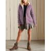 imageYeokou Womens Casual Full Zip Up Sherpa Lined Hoodie Sweatshirt Jacket CoatPurple