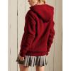 imageYeokou Womens Casual Full Zip Up Sherpa Lined Hoodie Sweatshirt Jacket CoatWinered