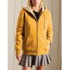 imageYeokou Womens Casual Full Zip Up Sherpa Lined Hoodie Sweatshirt Jacket CoatYellow