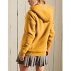 imageYeokou Womens Casual Full Zip Up Sherpa Lined Hoodie Sweatshirt Jacket CoatYellow