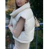 imageYeokou Womens Cropped Puffer Vest Zip Up Stand Collar Sleeveless Outerwear with PocketsBeige
