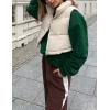 imageYeokou Womens Cropped Puffer Vest Zip Up Stand Collar Sleeveless Outerwear with PocketsBeige