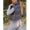 imageYeokou Womens Cropped Puffer Vest Zip Up Stand Collar Sleeveless Outerwear with PocketsBlack