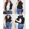 imageYeokou Womens Cropped Puffer Vest Zip Up Stand Collar Sleeveless Outerwear with PocketsBlack