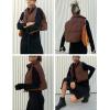 imageYeokou Womens Cropped Puffer Vest Zip Up Stand Collar Sleeveless Outerwear with PocketsBrown