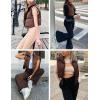 imageYeokou Womens Cropped Puffer Vest Zip Up Stand Collar Sleeveless Outerwear with PocketsBrown