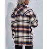 imageYeokou Womens Fall Color Block Plaid Flannel Shacket Jacket Button Down Shirt Coat TopsBlue