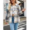 imageYeokou Womens Fall Color Block Plaid Flannel Shacket Jacket Button Down Shirt Coat TopsLightgrey