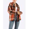 imageYeokou Womens Fall Color Block Plaid Flannel Shacket Jacket Button Down Shirt Coat TopsOrange