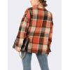 imageYeokou Womens Fall Color Block Plaid Flannel Shacket Jacket Button Down Shirt Coat TopsOrange
