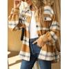 imageYeokou Womens Fall Color Block Plaid Flannel Shacket Jacket Button Down Shirt Coat TopsYellow