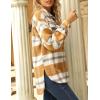 imageYeokou Womens Fall Color Block Plaid Flannel Shacket Jacket Button Down Shirt Coat TopsYellow