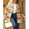 imageYeokou Womens Fall Color Block Plaid Flannel Shacket Jacket Button Down Shirt Coat TopsYellow