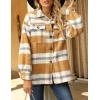 imageYeokou Womens Fall Color Block Plaid Flannel Shacket Jacket Button Down Shirt Coat TopsYellow