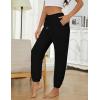 imageYeokou Womens Fleece Pajama Pants Fuzzy Lounge Bottoms Warm Fluffy Sleepwear with PocketsBlack