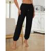 imageYeokou Womens Fleece Pajama Pants Fuzzy Lounge Bottoms Warm Fluffy Sleepwear with PocketsBlack