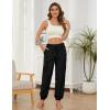 imageYeokou Womens Fleece Pajama Pants Fuzzy Lounge Bottoms Warm Fluffy Sleepwear with PocketsBlack