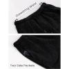 imageYeokou Womens Fleece Pajama Pants Fuzzy Lounge Bottoms Warm Fluffy Sleepwear with PocketsBlack