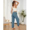 imageYeokou Womens Fleece Pajama Pants Fuzzy Lounge Bottoms Warm Fluffy Sleepwear with PocketsBlue