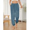 imageYeokou Womens Fleece Pajama Pants Fuzzy Lounge Bottoms Warm Fluffy Sleepwear with PocketsBlue
