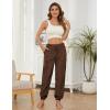 imageYeokou Womens Fleece Pajama Pants Fuzzy Lounge Bottoms Warm Fluffy Sleepwear with PocketsBrown