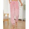 imageYeokou Womens Fleece Pajama Pants Fuzzy Lounge Bottoms Warm Fluffy Sleepwear with PocketsPink