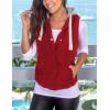 imageYeokou Womens Slim Sleeveless Quilted Removable Hooded Winter Puffer Vest Coat1 Red