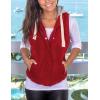 imageYeokou Womens Slim Sleeveless Quilted Removable Hooded Winter Puffer Vest Coat1 Red