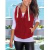 imageYeokou Womens Slim Sleeveless Quilted Removable Hooded Winter Puffer Vest Coat1 Red
