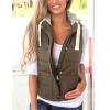 imageYeokou Womens Slim Sleeveless Quilted Removable Hooded Winter Puffer Vest CoatArmy Green