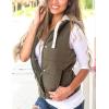 imageYeokou Womens Slim Sleeveless Quilted Removable Hooded Winter Puffer Vest CoatArmy Green