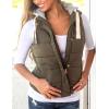 imageYeokou Womens Slim Sleeveless Quilted Removable Hooded Winter Puffer Vest CoatArmy Green