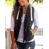 imageYeokou Womens Slim Sleeveless Quilted Removable Hooded Winter Puffer Vest CoatBlack