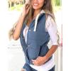imageYeokou Womens Slim Sleeveless Quilted Removable Hooded Winter Puffer Vest CoatBlue