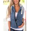 imageYeokou Womens Slim Sleeveless Quilted Removable Hooded Winter Puffer Vest CoatBlue