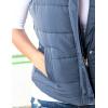 imageYeokou Womens Slim Sleeveless Quilted Removable Hooded Winter Puffer Vest CoatBlue