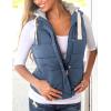 imageYeokou Womens Slim Sleeveless Quilted Removable Hooded Winter Puffer Vest CoatBlue