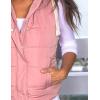 imageYeokou Womens Slim Sleeveless Quilted Removable Hooded Winter Puffer Vest CoatPink