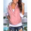 imageYeokou Womens Slim Sleeveless Quilted Removable Hooded Winter Puffer Vest CoatPink