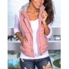 imageYeokou Womens Slim Sleeveless Quilted Removable Hooded Winter Puffer Vest CoatPink