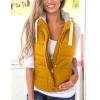 imageYeokou Womens Slim Sleeveless Quilted Removable Hooded Winter Puffer Vest CoatYellow